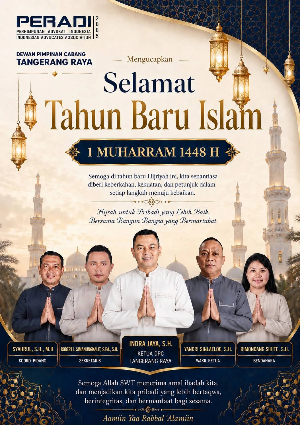 DPC PERADI Tangerang Raya Mengucapkan Selamat Tahun Baru Islam 1 Muharram 1448 Hijriah